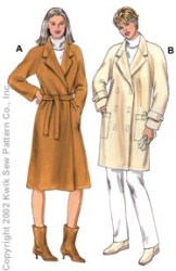 3117 RAGLAN COAT WRAP OR NOT 2 LENGTHS, BELT PATTERN XS-XL